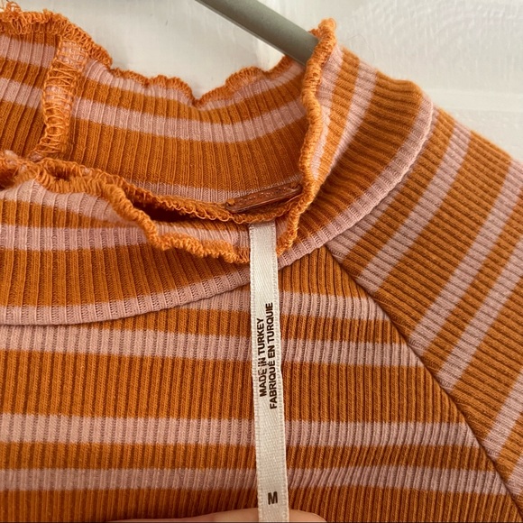 Free People Sunday Afternoon Copper Striped Cutout Back Long Sleeve Top - Picture 3 of 7